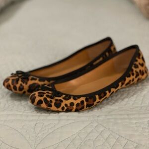 Leopard Calf hair Ballet Flats